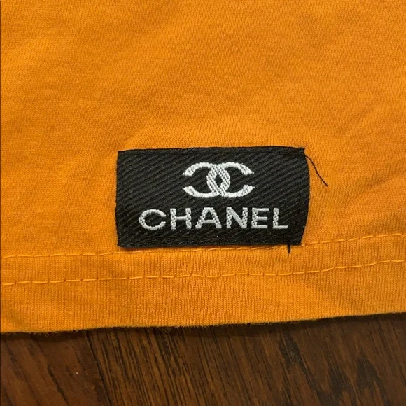 Vintage! Chanel Bold Orange Short Sleeve Tee!! - Picture 4 of 7